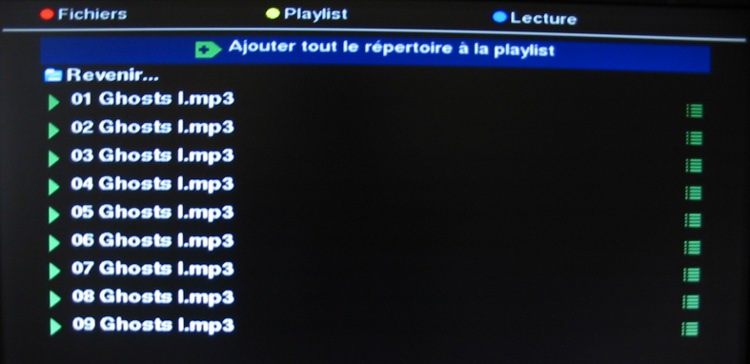 Ajout d'un répertoire à la playlist